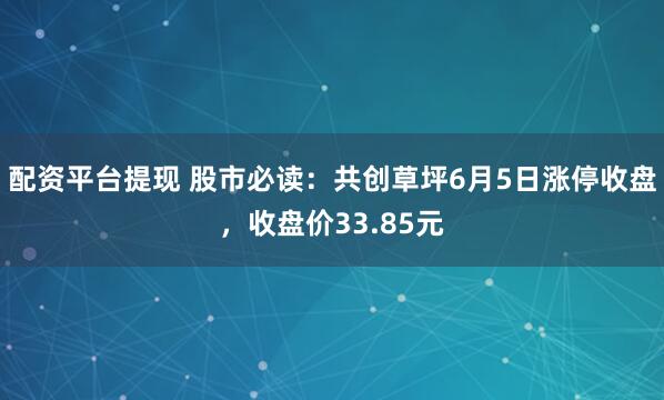 配资平台提现 股市必读：共创草坪6月5日涨停收盘，收盘价33.85元