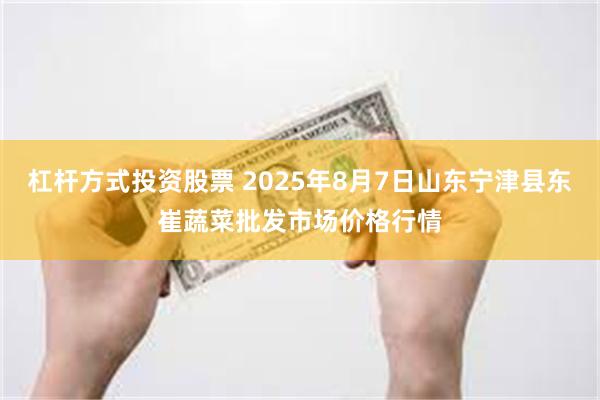 杠杆方式投资股票 2025年8月7日山东宁津县东崔蔬菜批发市场价格行情